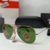 Ray Ban Silver Green Aviator Sunglasses