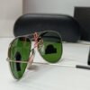 Ray Ban Silver Green Aviator Sunglasses - Image 4