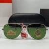 Ray Ban Silver Green Aviator Sunglasses - Image 3