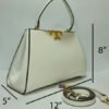 Torry Burch Eleanor Leather Satchel Bag White - Image 2